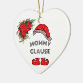 Personalisiertes Mommy Clause Blumenherz geformt Keramik Ornament (Links)