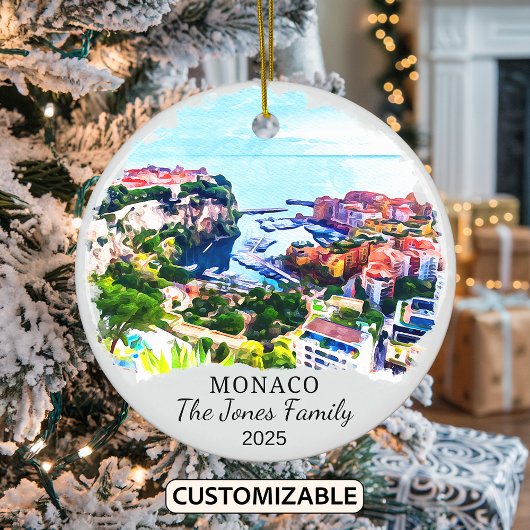 Personalisiertes Monaco-Ornament, Europa Keramik Ornament