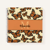 Personalisiertes Monarch Butterfly Monogram Sketch Notizblock (Vorderseite)