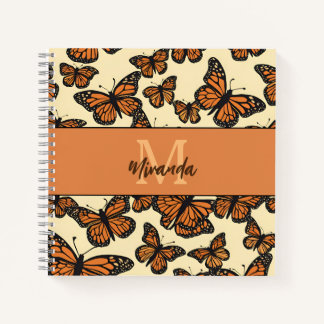 Personalisiertes Monarch Butterfly Monogram Sketch Notizblock