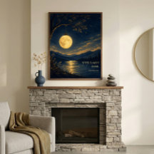 Personalisiertes Mondlaternen-Kunstposter