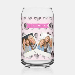 Personalisiertes Mondphase-Himmelsgeschenk in Rosa Dosenglas