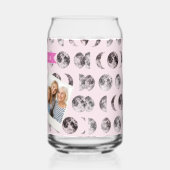 Personalisiertes Mondphase-Himmelsgeschenk in Rosa Dosenglas (Links)