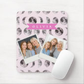 Personalisiertes Mondphase-Himmelsgeschenk in Rosa Mousepad (Mit Mouse)