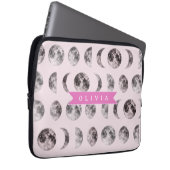 Personalisiertes Mondphasen-Himmelsgeschenk in Ros Laptopschutzhülle (Vorne Rechts)
