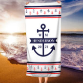 Personalisiertes Mongram Anchor Beach Handtuch