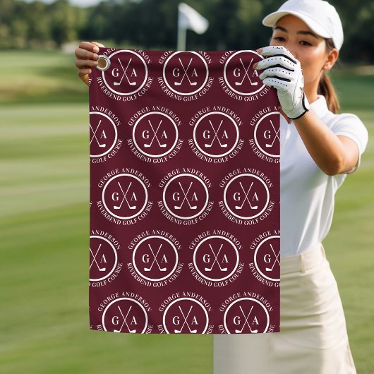 Personalisiertes Mongram-Geschenk für den Golfclub Golfhandtuch