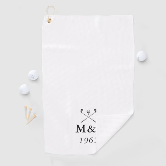 Personalisiertes Mongram-Hochzeitstag Golfhandtuch (Insitu)