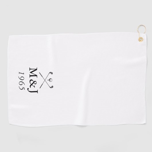 Personalisiertes Mongram-Hochzeitstag Golfhandtuch (Horizontal)
