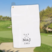 Personalisiertes Mongram-Hochzeitstag Golfhandtuch