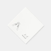 Personalisiertes Mongram Wine Glass Wedding Paper Serviette (Ecke)