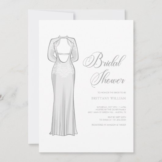 Personalisiertes Monochrome-Brautparty Einladung (Vorderseite)