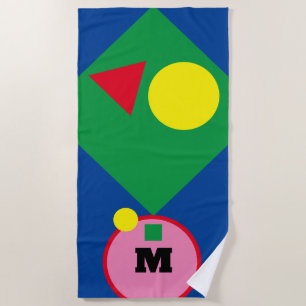 Personalisiertes Monogram Beach Handtuch fett & he