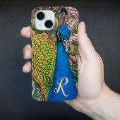 Personalisiertes Monogram Blue Peacock-Foto Case-Mate iPhone Hülle