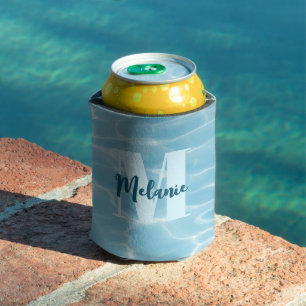Personalisiertes Monogram Blue Swimming Pool Moder Dosenkühler