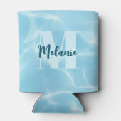 Personalisiertes Monogram Blue Swimming Pool Moder Dosenkühler (Rückseite)