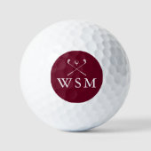 Personalisiertes Monogram Burgundy Red Golfball (Vorderseite)