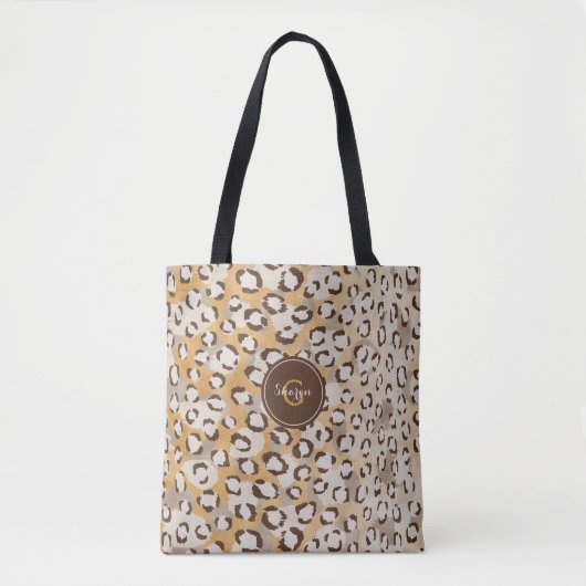 Personalisiertes Monogram Cheetah Print Animal Mus Tasche (Vorderseite)