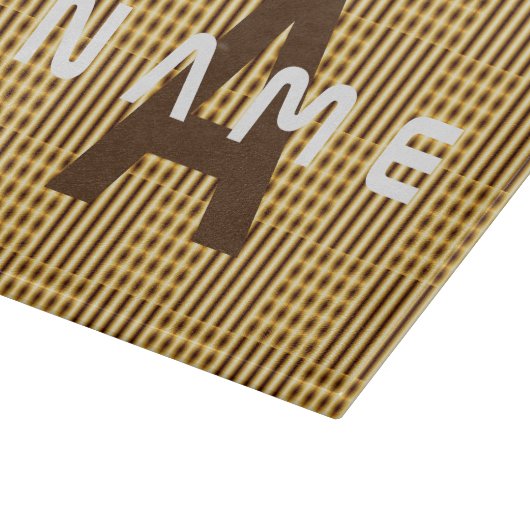 Personalisiertes Monogram Gold Luxury Elegant Abst Schneidebrett (Ecke)