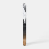 Personalisiertes Monogram Gold Ombre-Foto iPhone 16 Hülle (Linke Seite)