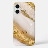 Personalisiertes Monogram Golden Marble iPhone Cas Case-Mate iPhone Hülle (Rückseite)