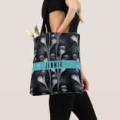 Personalisiertes Monogram Gothic-Blume Halloween-G Tasche (Von Nahem)