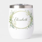 Personalisiertes Monogram Greenery Bridesmaid-Gesc (Vorderseite)