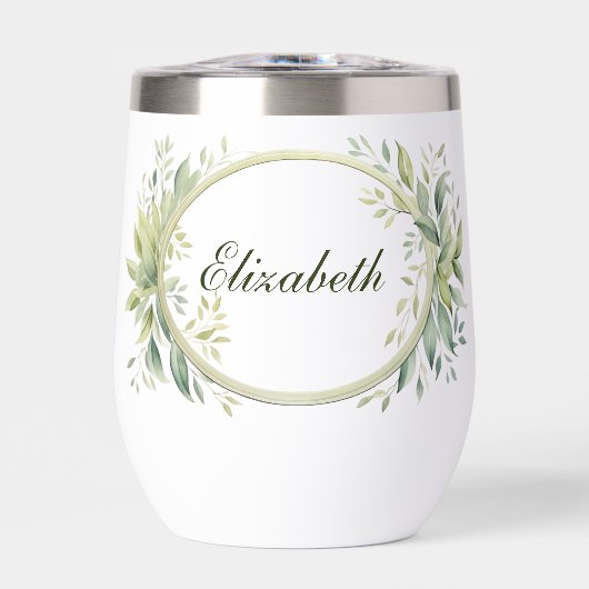 Personalisiertes Monogram Greenery Bridesmaid-Gesc (Vorderseite)