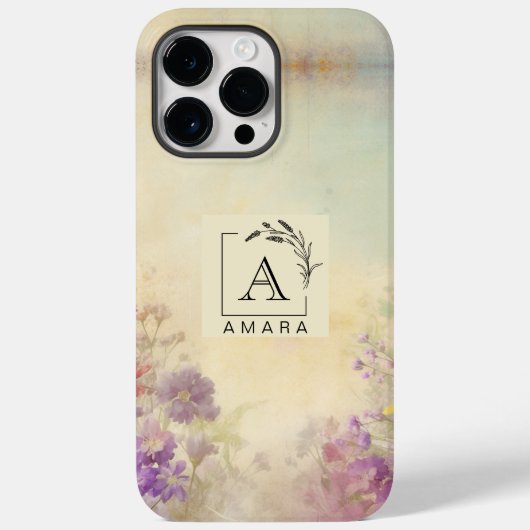 Personalisiertes Monogram iPhone 14 Pro Max Case (Rückseite)