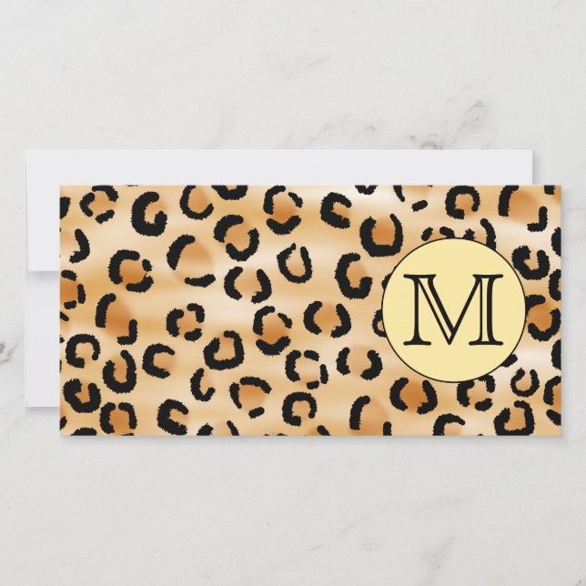 Personalisiertes Monogram Leopard Druckmuster. (Vorderseite)