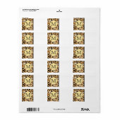 Personalisiertes Monogram Leopard Druckmuster. Adressaufkleber (Vorne)