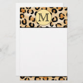 Personalisiertes Monogram Leopard-Druckmuster Briefpapier (Vorne/Hinten)