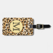 Personalisiertes Monogram Leopard-Druckmuster Gepäckanhänger (Vorderseite horizontal)
