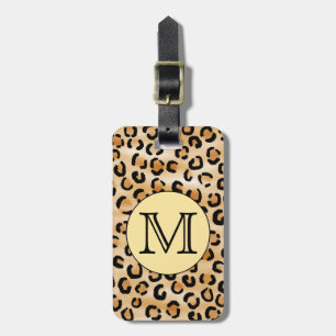 Personalisiertes Monogram Leopard-Druckmuster Gepäckanhänger
