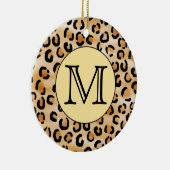 Personalisiertes Monogram Leopard-Druckmuster Keramikornament (Rechts)