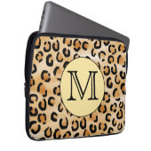 Personalisiertes Monogram Leopard-Druckmuster Laptopschutzhülle (Vorne Rechts)