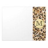 Personalisiertes Monogram Leopard Druckmuster. Notizblock (Vorderseite)