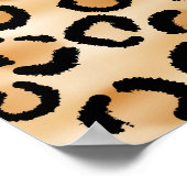 Personalisiertes Monogram Leopard Druckmuster. Poster (Ecke)