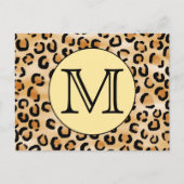 Personalisiertes Monogram Leopard Druckmuster. Postkarte (Vorderseite)