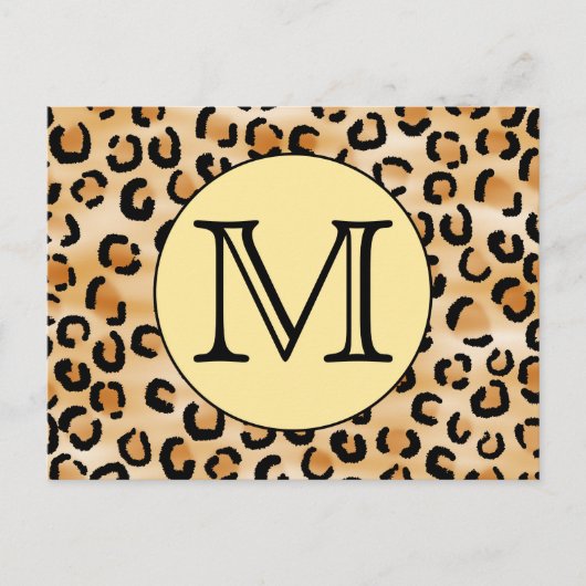 Personalisiertes Monogram Leopard Druckmuster. Postkarte (Vorderseite)
