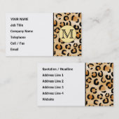 Personalisiertes Monogram Leopard-Druckmuster Visitenkarte (Vorne/Hinten)