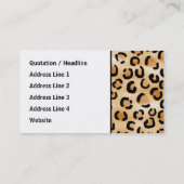 Personalisiertes Monogram Leopard-Druckmuster Visitenkarte (Rückseite)