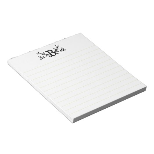 Personalisiertes Monogram Linken Notepad Notizblock (angewinkelt)