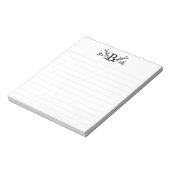 Personalisiertes Monogram Linken Notepad Notizblock (Rotiert)