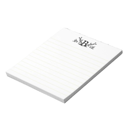 Personalisiertes Monogram Linken Notepad Notizblock (Rotiert)