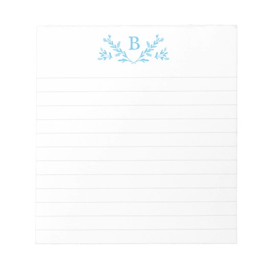 Personalisiertes Monogram Linken Notepad Notizblock (Vorderseite)