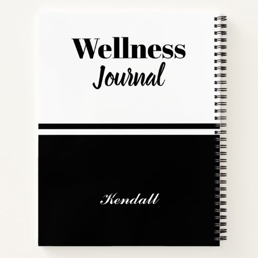 Personalisiertes Monogram Name Script Welljournal Notizblock (Rückseite)