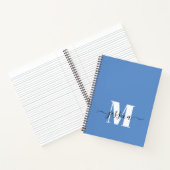 Personalisiertes Monogram-Notebook in Blau Notizblock (Innenseite)
