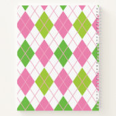 Personalisiertes Monogram-Notebook in Rosa und Grü Notizblock (Rückseite)