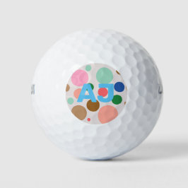 Personalisiertes Monogram Polka Dot Muster Golfball